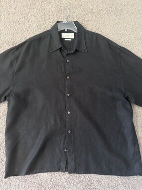 Abercrombie Men’s Black Button-Front Shirt